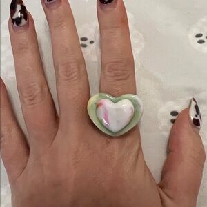Heart-Shaped Multicolor Ring
